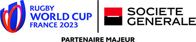 Logo Societe Generale et coupe du monde de Rugby 2023, partenaire mondial